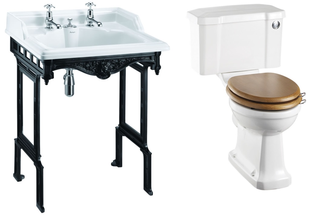 Basin with Aluminium Washstand & Close Couple Toilet with Cistern
