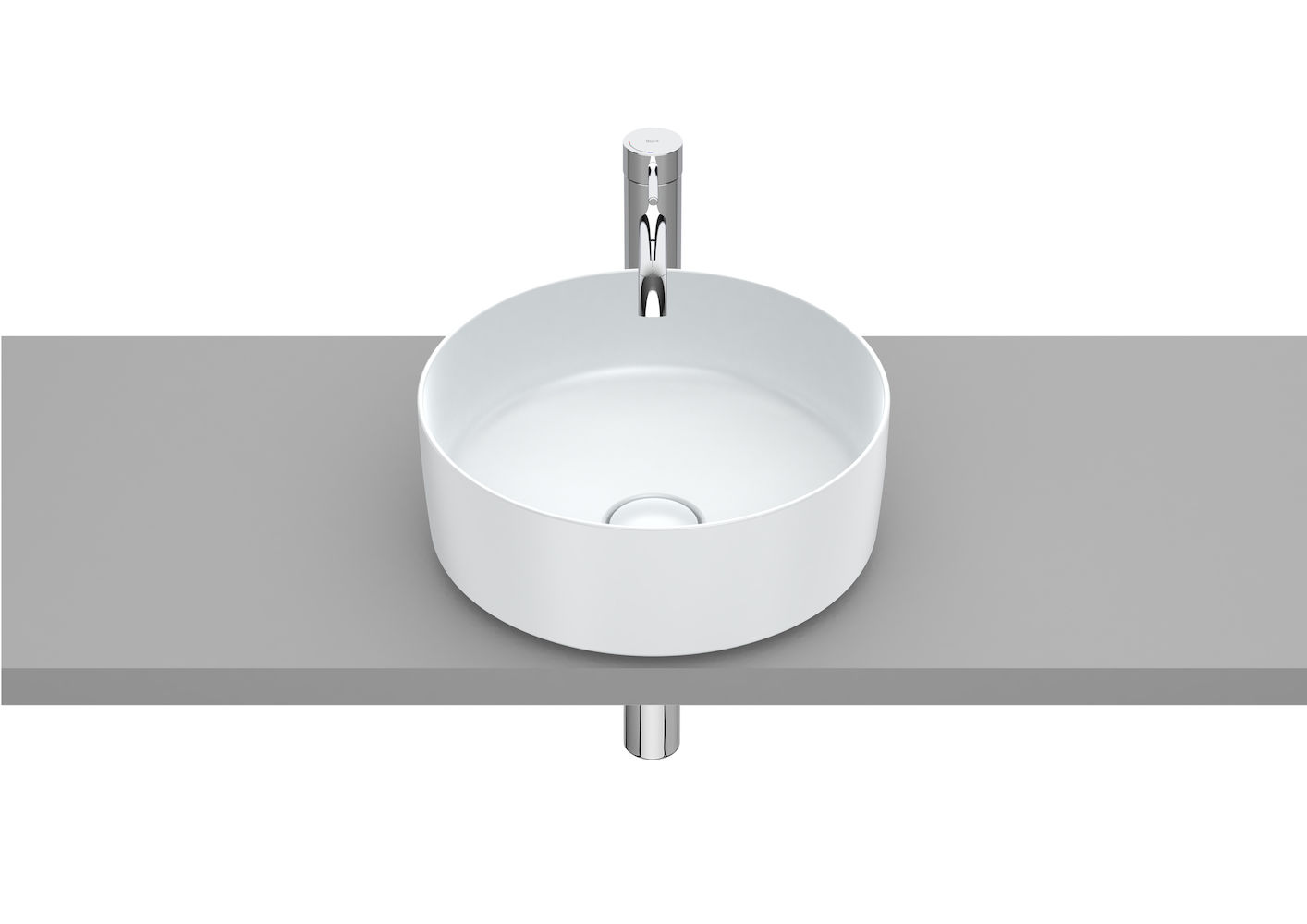ROUND - Over countertop FINECERAMIC® basin-PEARL 370 x 370 x 140 mm