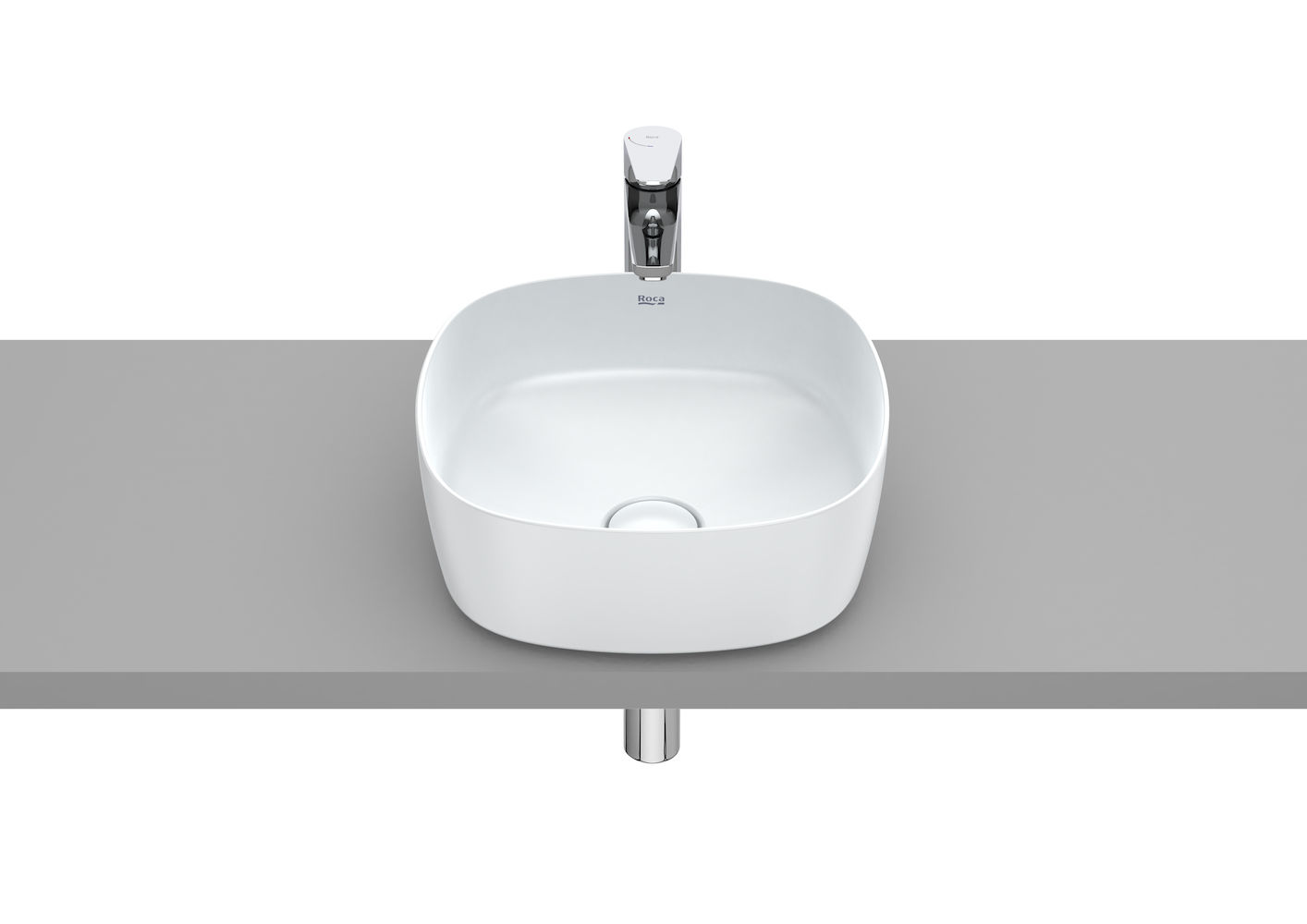 SOFT - Over countertop FINECERAMIC® basin-PEARL 370 x 370 x 140 mm