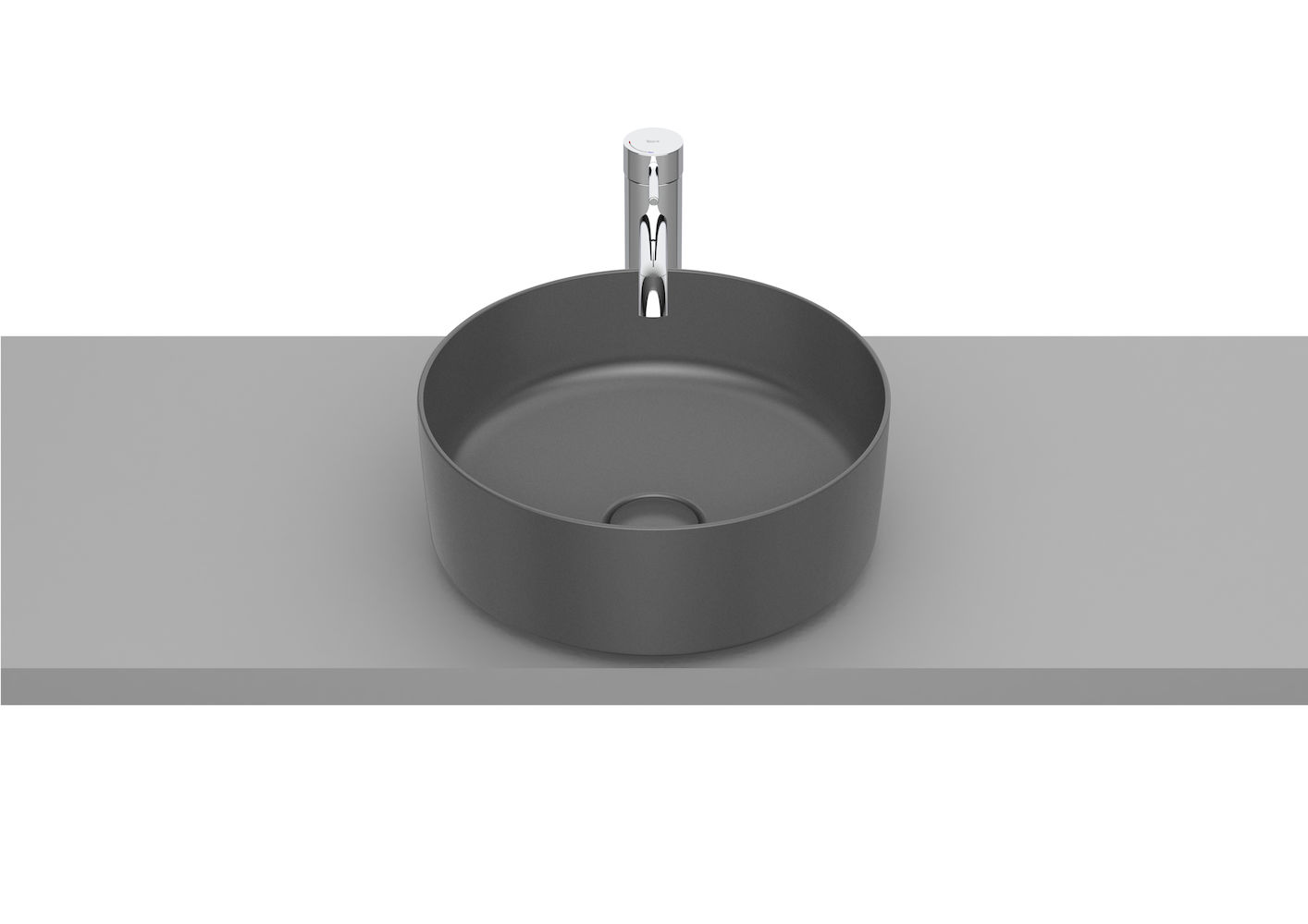 ROUND - Over countertop FINECERAMIC® basin-ONYX 370 x 370 x 140 mm