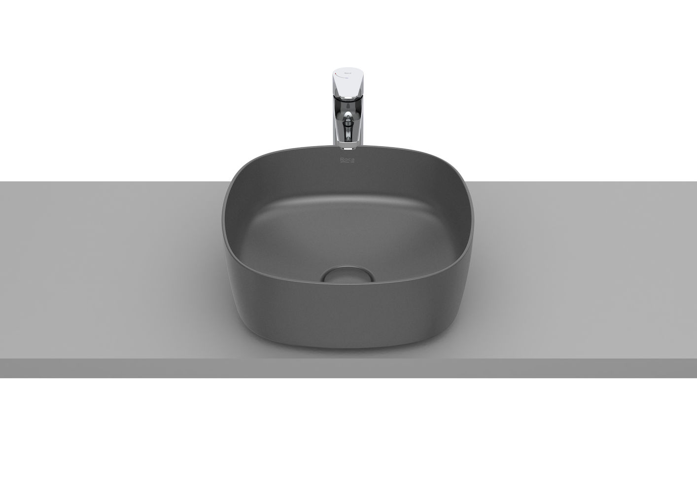 SOFT - Over countertop FINECERAMIC® basin-ONYX 370 x 370 x 140 mm