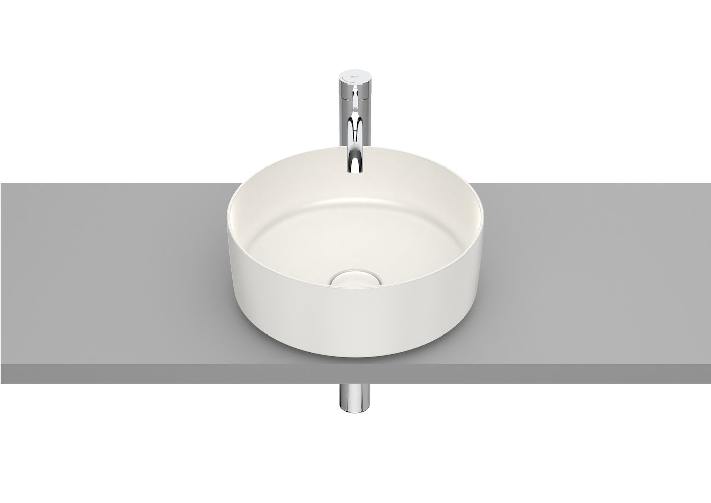 ROUND - Over countertop FINECERAMIC® basin-BEIGE 370 x 370 x 140 mm
