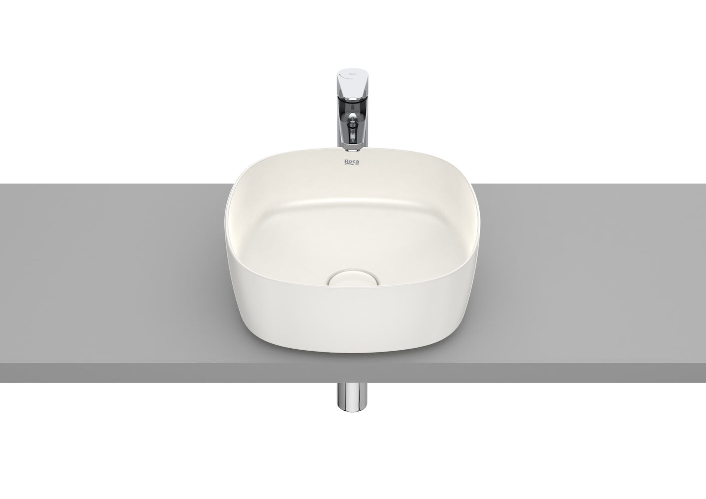 SOFT - Over countertop FINECERAMIC® basin-BEIGE 370 x 370 x 140 mm
