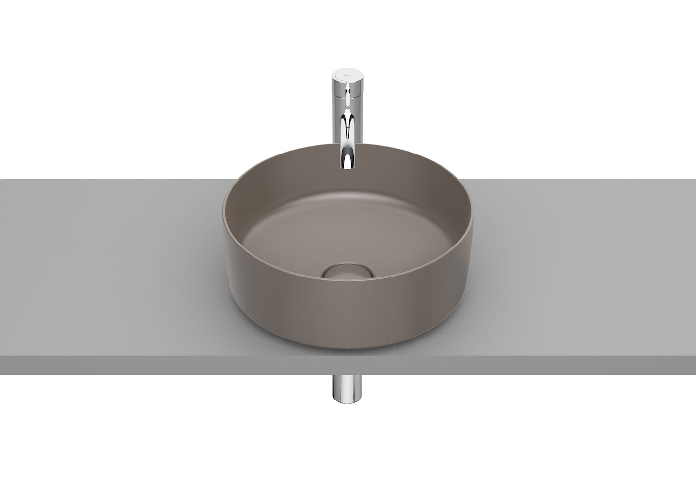 ROUND - Over countertop FINECERAMIC® basin-COFFEE 370 x 370 x 140 mm