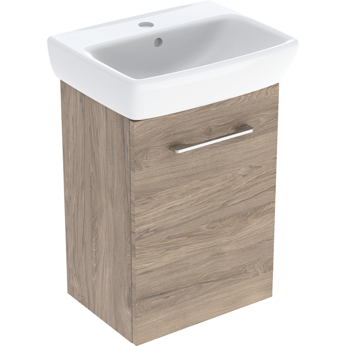 Selnova Square Basins With Cabinet, One Door 450mm - Hickory 