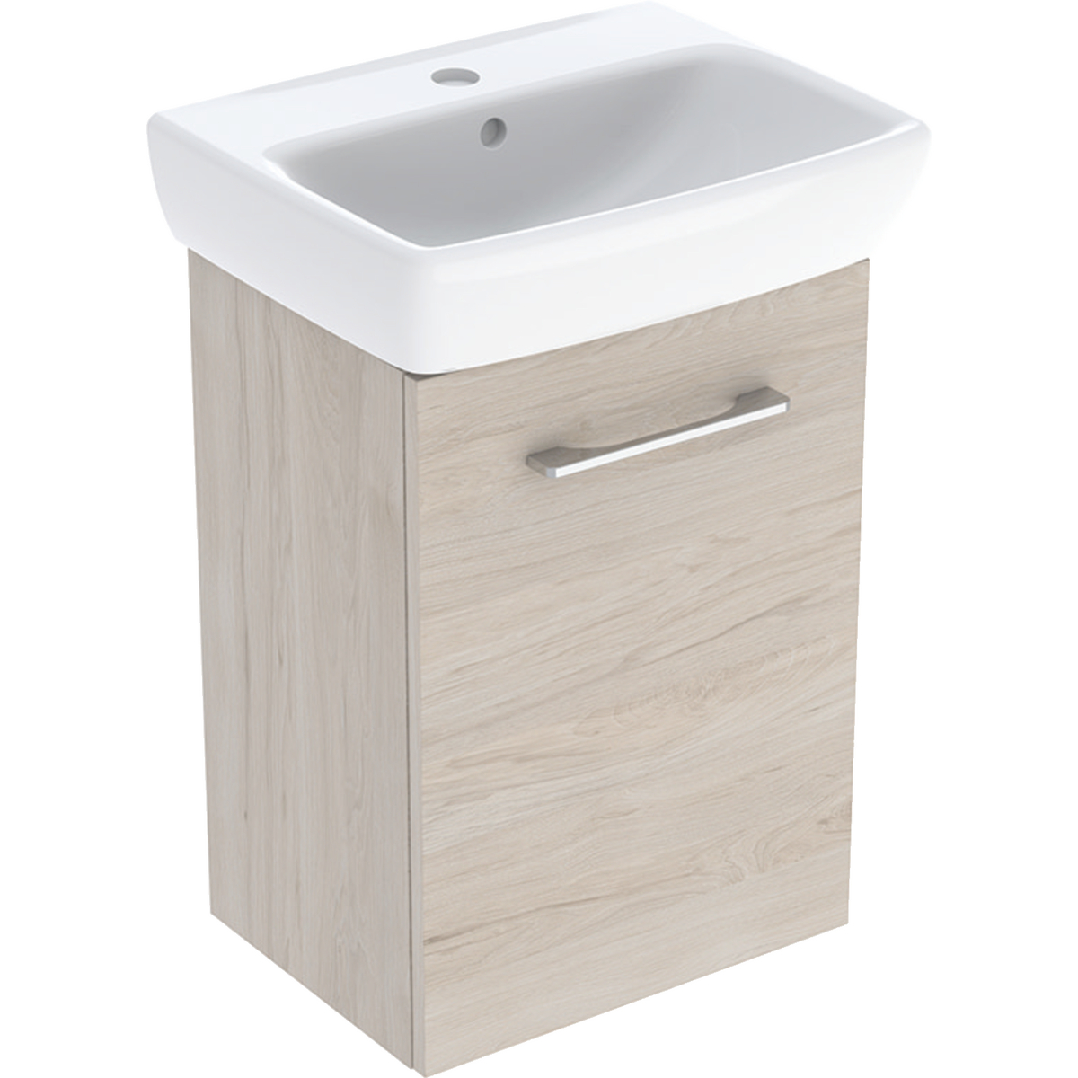 Selnova Square Basins With Cabinet, One Door 450mm - Light Hickory 