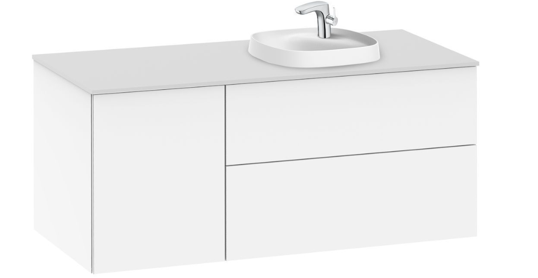 Base unit for in countertop basin on the right Gloss White A851411806