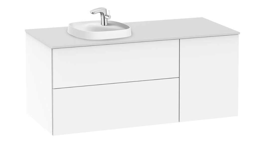 Base unit for in countertop basin on the left Gloss White 1200 x 505 x 525 mm