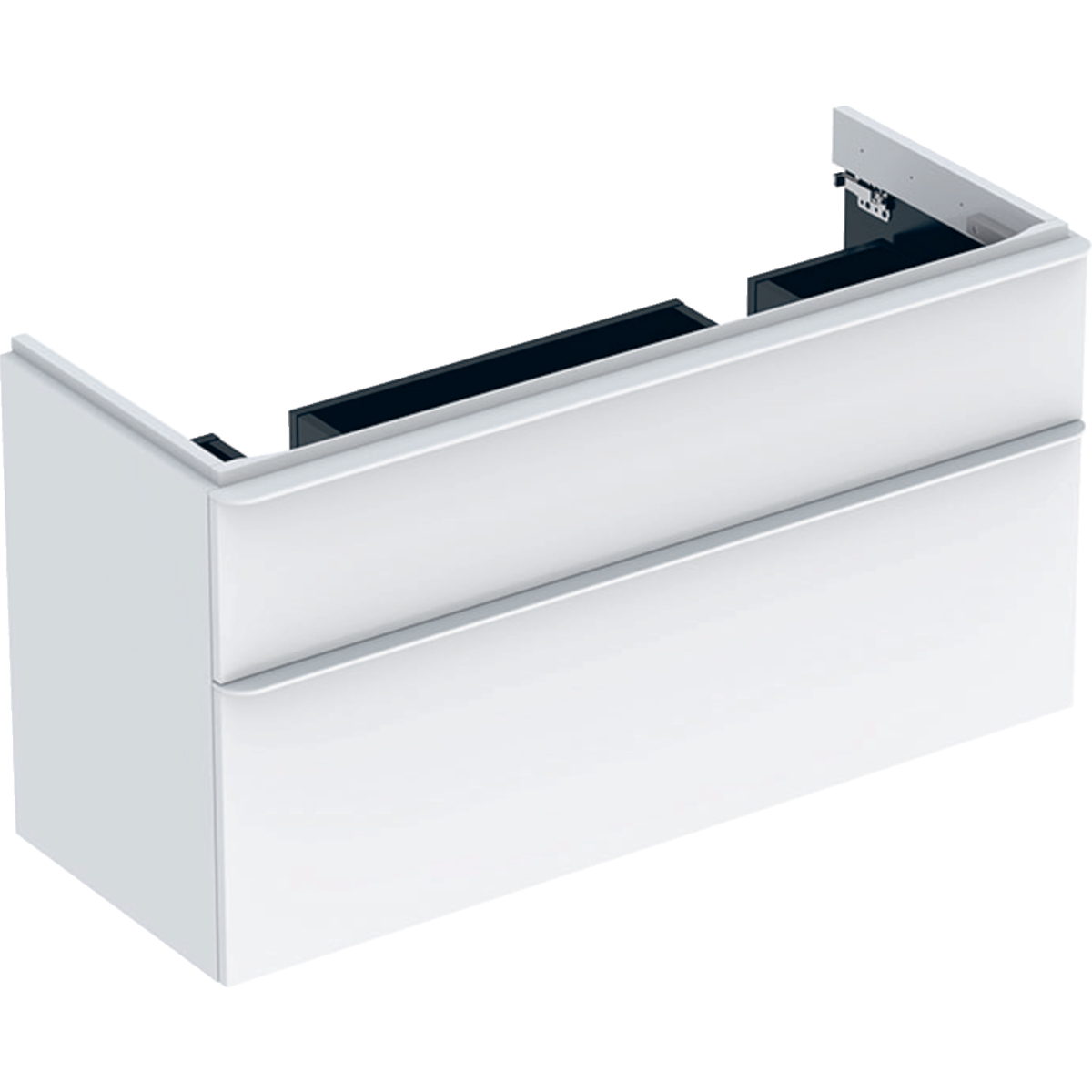 Smyle Square 1200mm double washbasin unit 2 drawer white