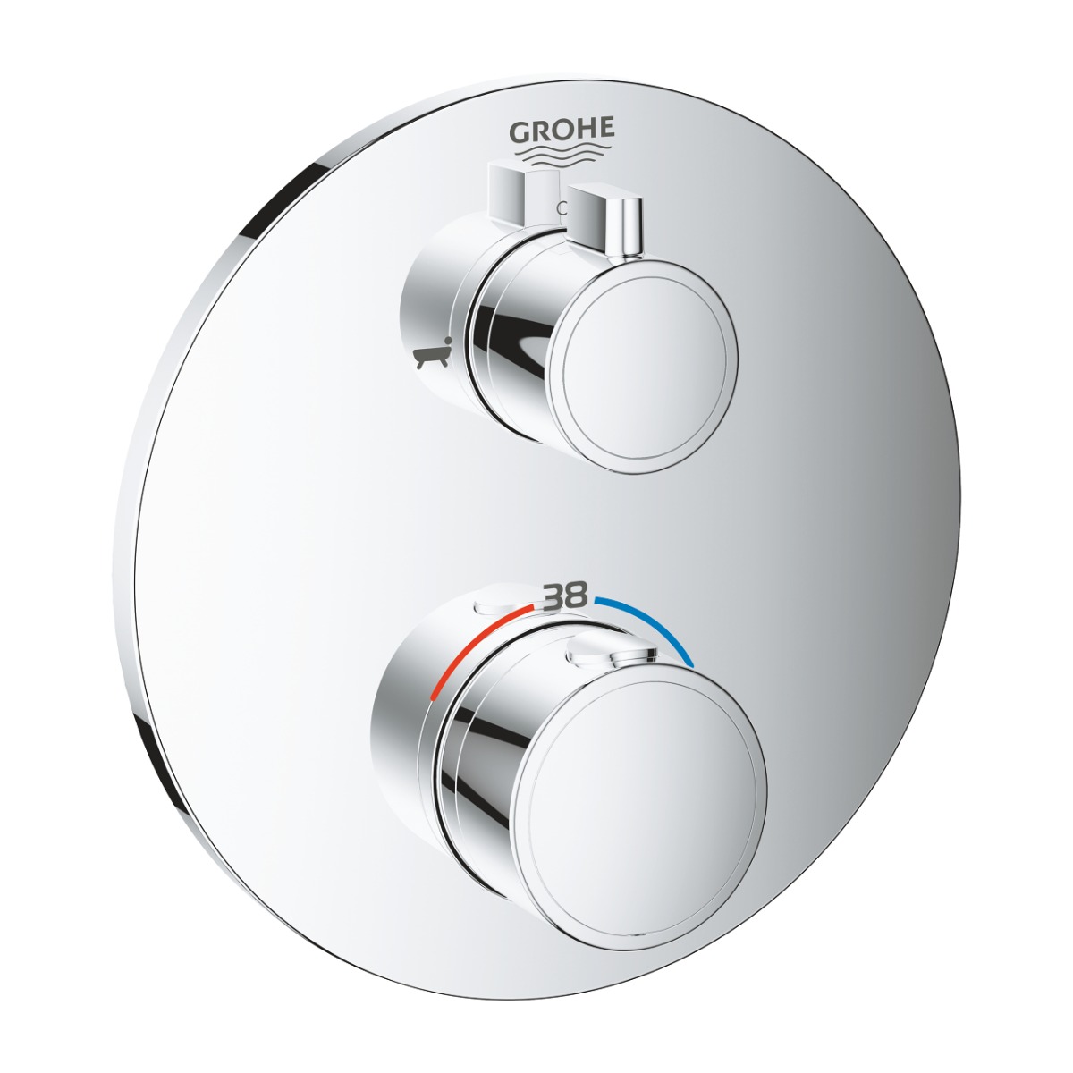 GROHTHERM THERMOSTATIC SHOWER MIXER FOR 2 OUTLETS WITH INTEGRATED SHUT OFF/DIVERTER VALVE
