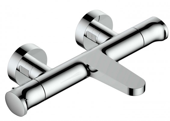 RAK Wall Mounted Exposed Thermostatic Bath Shower Mixer in Chrome 
