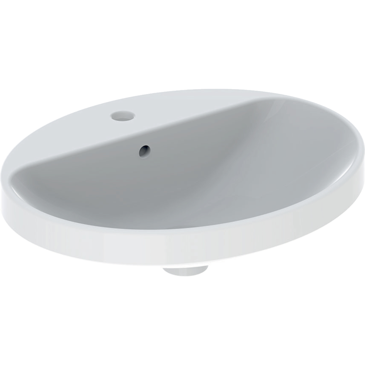 VariForm oval 55x45cm countertop 1th basin with overflow