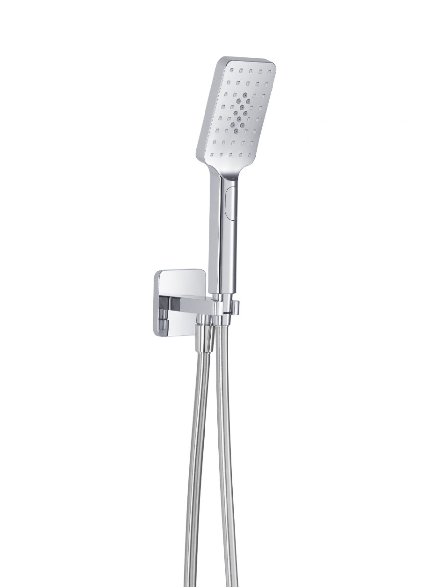 HIX Square Water Outlet with Holder, Hose and Hand Shower
