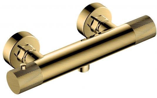 RAK-Amalfi Wall Mounted Exposed Thermostatic Bar Valve in Brushed Gold
