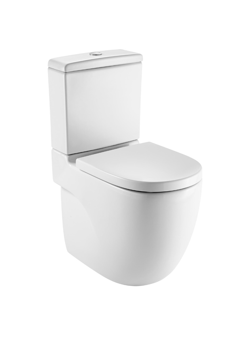 Comfort height back to wall vitreous china close-coupled WC with dual outlet A34224C00U