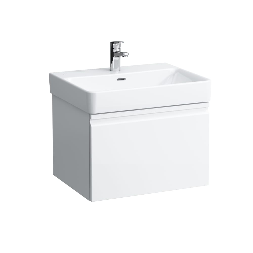 Vanity unit, 1 drawer, matches washbasin 810963 - WHITE GLOSSY