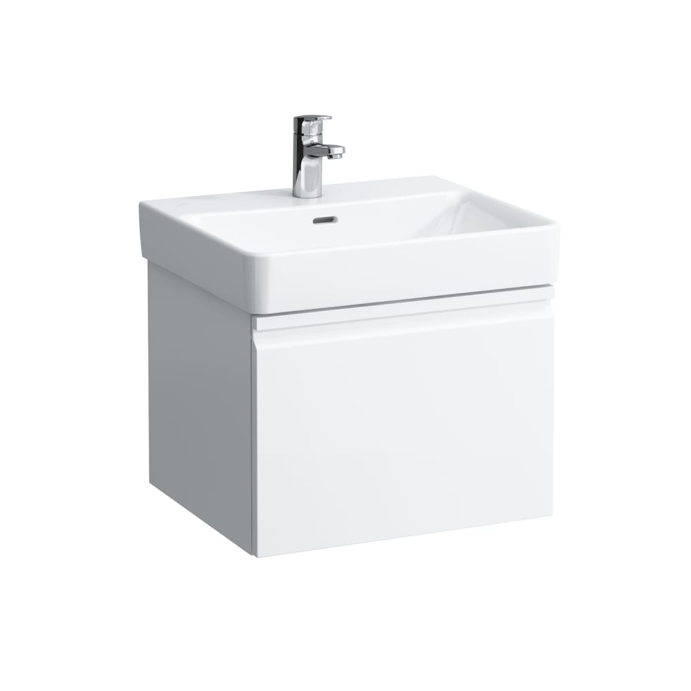 Vanity unit, 1 drawer, matches washbasin 810962 - WHITE GLOSSY