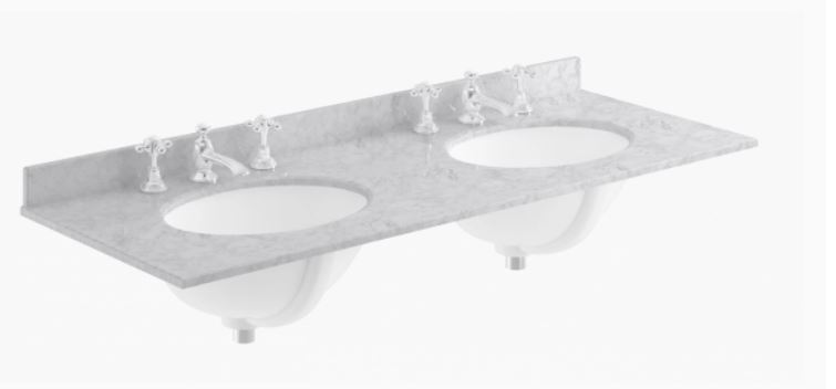  BAYC238 1200MM MARBLE DOUBLE BOWL 3 TAP HOLE