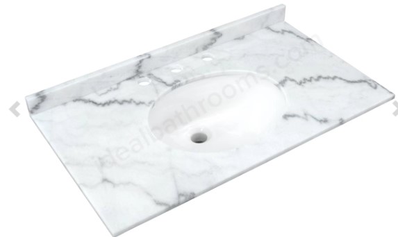 RAK-Washington Marble Countertop with drop in basin 800 3TH White