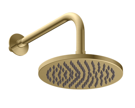 Hoxton Shower Head and Arm - Brushed Brass 