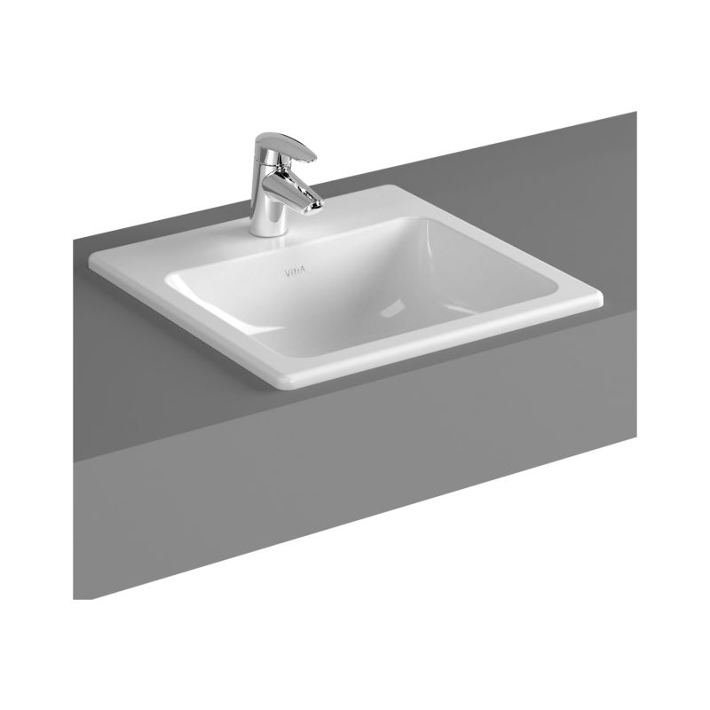S20 Countertop Washbasin With Tap Hole, With Overflow Hole, 45 cm, White