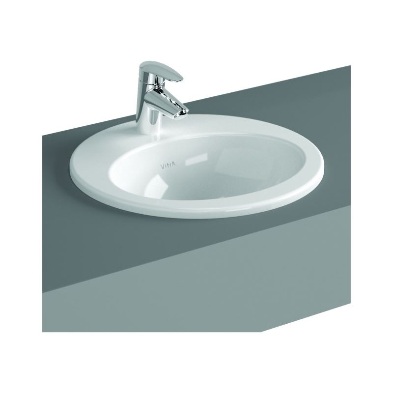 S20 Countertop Washbasin With Tap Hole, With Overflow Hole, 53 cm, White
