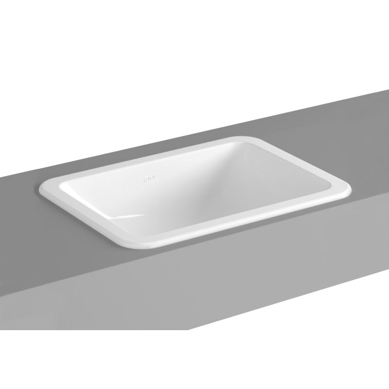 S20 Inset Basin Without Tap Hole, With Overflow Hole, 50 cm, White