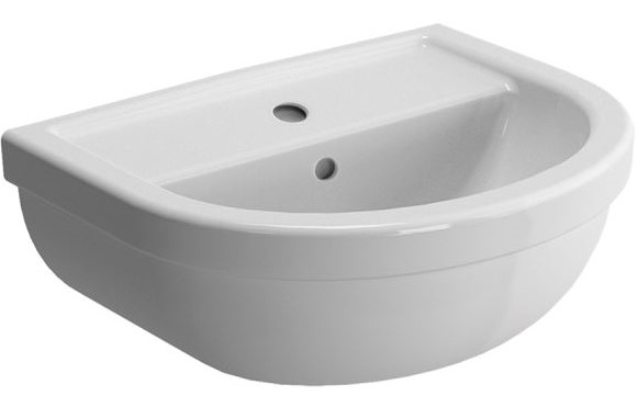 Milton Standard Washbasin With Tap Hole, White