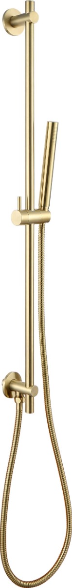 VOS Slide Rail with Single Function Hand Shower and Hose Brushed Brass