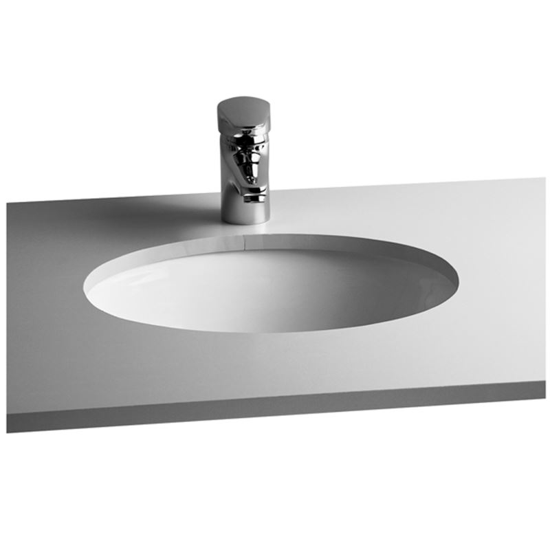S20 Undercounter Washbasin Without Tap Hole, With Overflow Hole, 52 cm, White