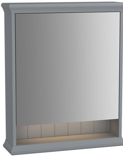 Valarte Mirror Cabinet 65 cm, Matt Grey, left