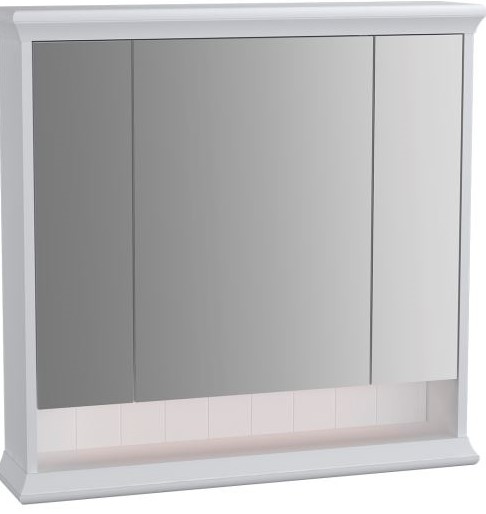 Valarte Mirror Cabinet 80 cm, Matt White