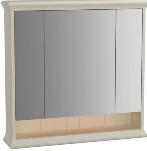 Valarte Mirror Cabinet 80 cm, Matt Ivory