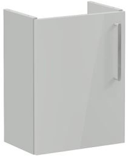 Vitra Root Flat Washbasin Unit 45cm, compact, High Gloss Pearl Grey, with door, left hand hinged