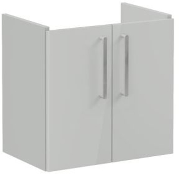 Vitra Root Flat Washbasin Unit with doors, compact, 60cm High Gloss Pearl Grey