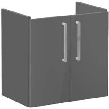Vitra Root Flat Washbasin Unit with doors, compact, 60cm High Gloss Anthracite