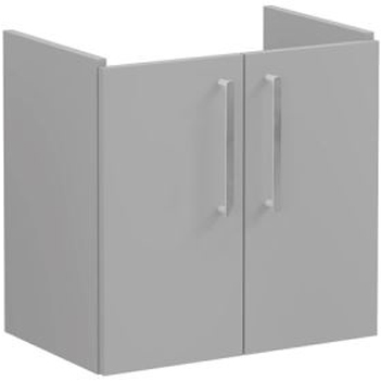 Vitra Root Flat Washbasin Unit with doors, compact, 60cm Matt Rock Grey