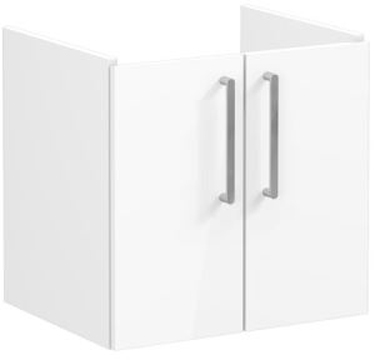 Vitra Root Flat Washbasin Unit with doors, 60cm High Gloss White