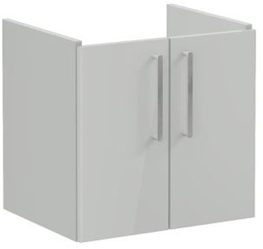 Vitra Root Flat Washbasin Unit with doors, 60cm High Gloss Pearl Grey