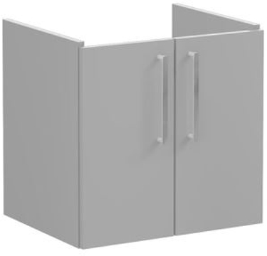 Vitra Root Flat Washbasin Unit with doors, 60cm Matt Rock Grey
