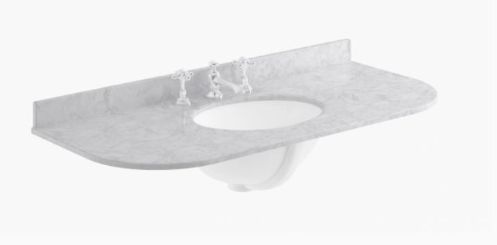 BAYC256 1000MM MARBLE SINGLE BOWL WITH RADIUS 3 TAP HOLE