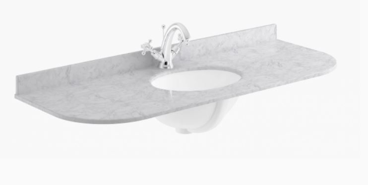 BAYC241 1200MM MARBLE SINGLE BOWL WITH RADIUS 1 TAP HOLE