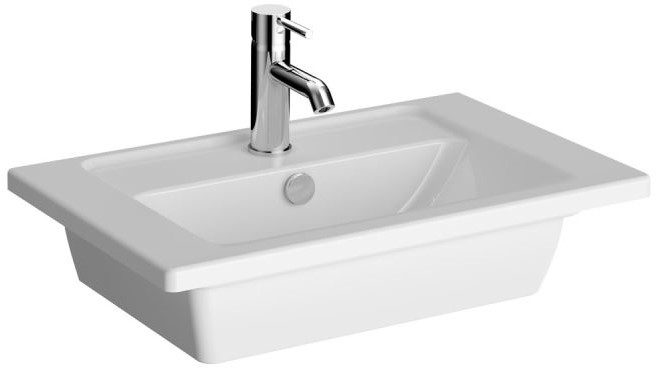 Integra Vanity Basin One tap hole, with overflow hole, compact, 60 cm, white