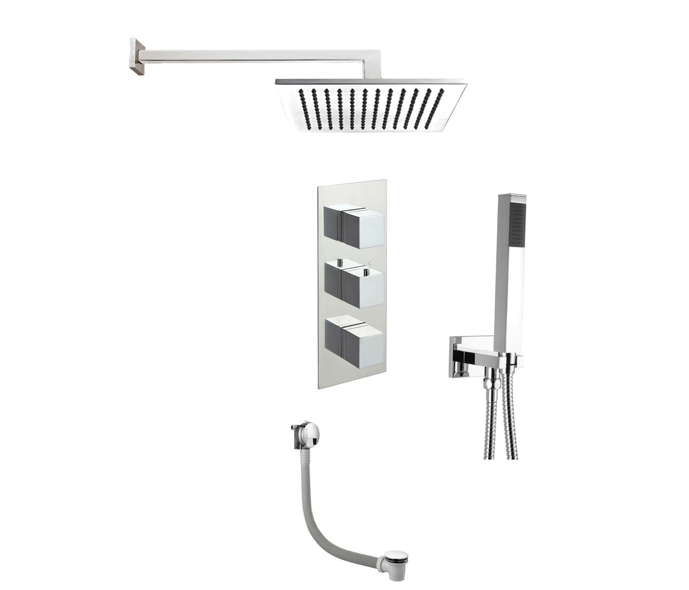 JTP - Square Thermostat with Overhead Shower COM053