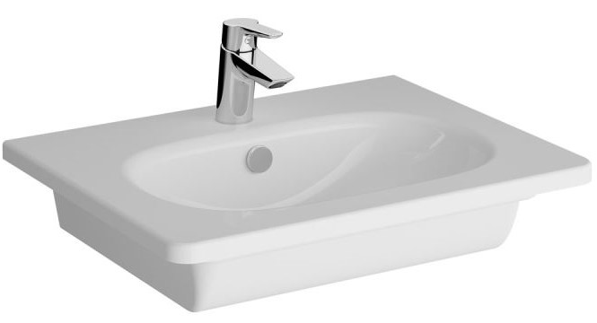 Zentrum Vanity Basin One tap hole, with overflow hole, 60 cm, white