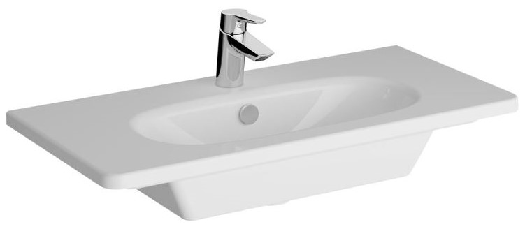 Zentrum Vanity Basin One tap hole, with overflow hole, 80 cm, white