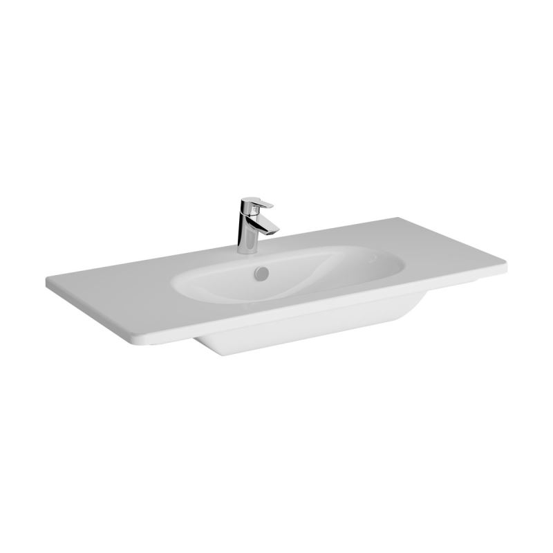Zentrum Vanity Basin One tap hole, with overflow hole, 100 cm, white