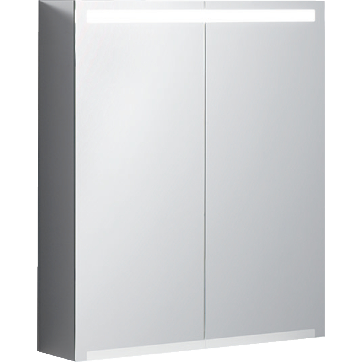 Option mirror cabinet with lighting and two doors - 600mm