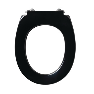 Contour 21 small toilet seat for 305mm high bowl - no cover - bottom fixing hinges Black