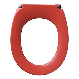 Contour 21 small toilet seat for 305mm high bowl - no cover - bottom fixing hinges Red